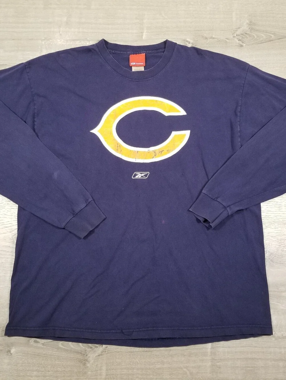 Vintage Y2K Reebok Chicago Bears NFL Long Sleeve Shirt Mens Size XL Navy Blue